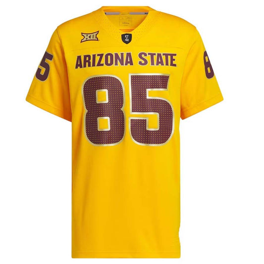 #85 A.State Sun Devils Premier Strategy Jersey - Gold Stitched American College Jerseys - Main View