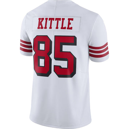 SF.49ers #85 George Kittle New White Black Stitched American Football Jerseys 2022 - Main View