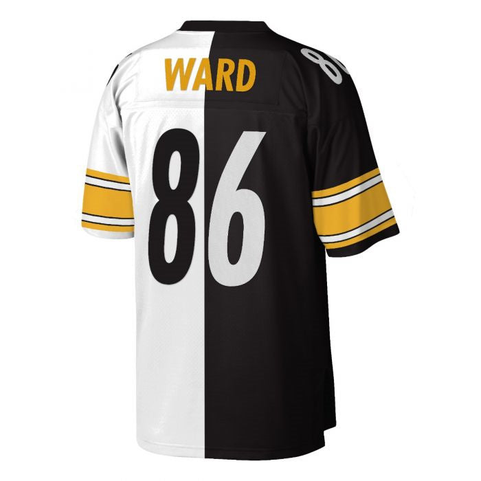 P.Steelers #86 Hines Ward White/Black Mitchell & Ness Replica Limited Split Stitched American Football Jerseys - Main View
