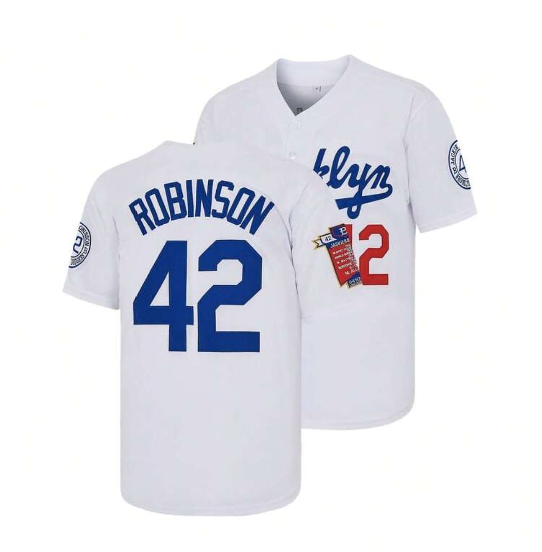 Brooklyn Dodgers #42 Jackie Robinson Mitchell & Ness Authentic Jersey - White Stitched Baseball Jersey - Main View