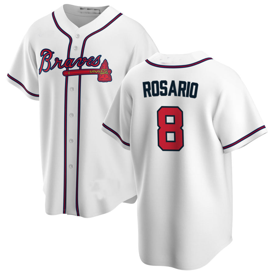 Atlanta Braves#8 Eddie Rosario White Alternate Authentic Player Jersey Stitches Baseball Jerseys - Main View