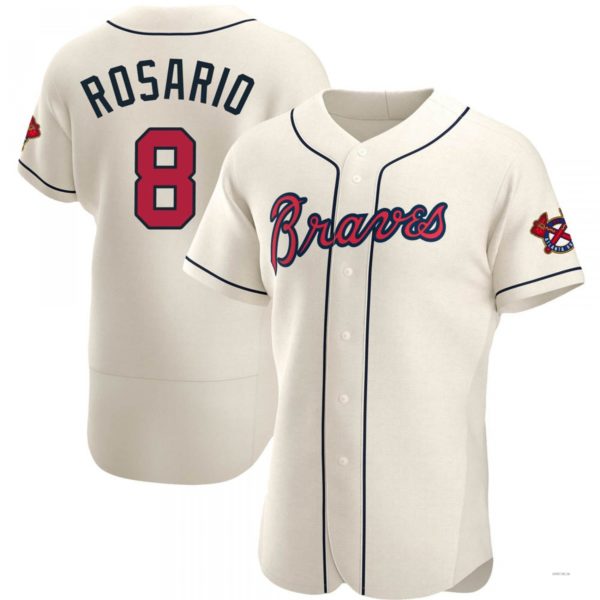 Atlanta Braves #8 Eddie Rosario Cream Alternate Jersey Stitches Baseball Jerseys - Main View