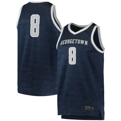 #8 G.Hoyas Jordan Brand Team Replica Basketball Jersey Navy Stitched American College Jerseys - Main View