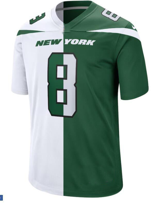 NY.Jets #8 Aaron Rodgers Game Jersey - white and green Stitched American Football Jerseys - Main View