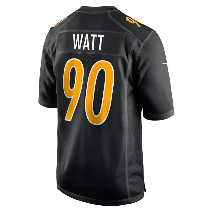 P.Steelers #90 T.J. Watt Replica Carbon Black Stitched American Football Jerseys - Main View