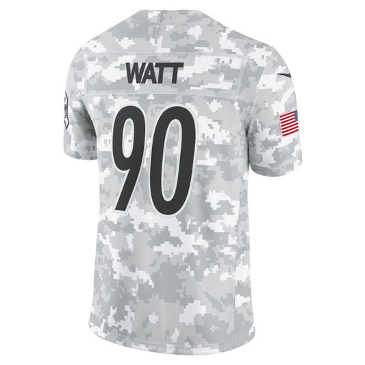 P.Steelers #90 T.J. Watt Vapor F.U.S.E. Limited Arctic Camo Salute to Service Stitched American Football Jerseys - Main View