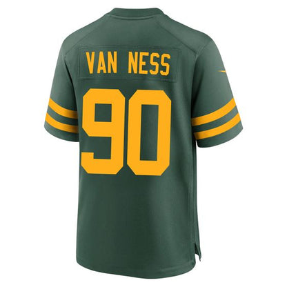 GB.Packers #90 Van Ness 50s Green Classic Game Stitched American Football Jerseys - Main View