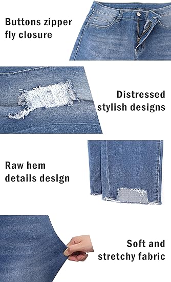 Womens Plus Size Skinny Jeans Stretchy High Waisted Ankle Jean view 3