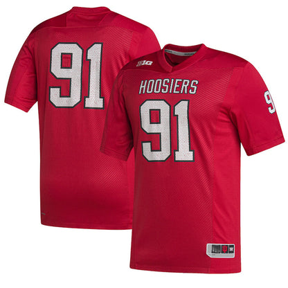 #91 IN. Hoosiers Premier Strategy Jersey Crimson Stitched American College Jerseys - Main View