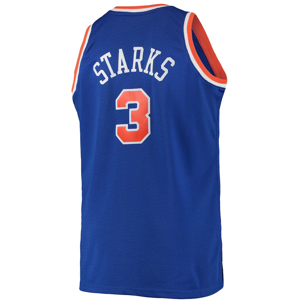 NY.Knicks #3 John Starks Mitchell & Ness Big & Tall Hardwood Classics Swingman Jersey Blue Stitched American Basketball Jersey - Main View