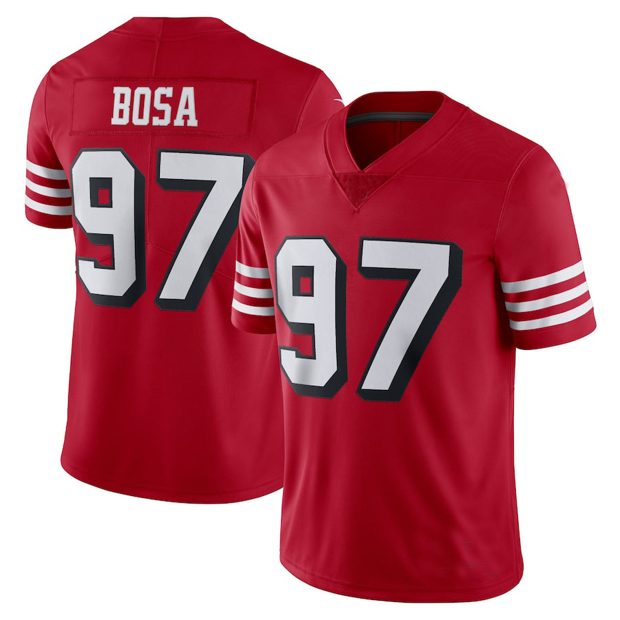 SF.49ers  #97 Nick Bosa New Red Black Stitched American Football Jerseys 2022 view 2