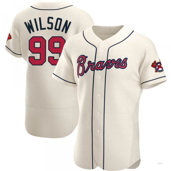 Atlanta Braves #99 Brooks Wilson Cream Alternate Jersey Stitches Baseball Jerseys - Main View