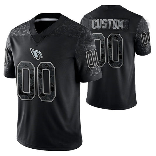 Custom A.Cardinals ACTIVE PLAYER Black Reflective Limited Stitched Football Jersey - Main View