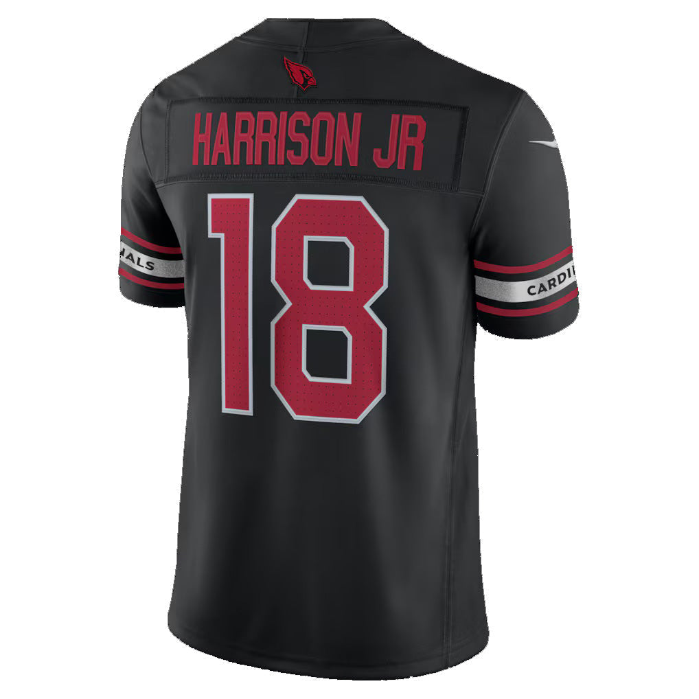 A.Cardinals #18 Marvin Harrison Jr. Black Alternate Vapor F.U.S.E. Stitched Limited Football Jersey - Main View