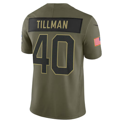 A.Cardinals #40 Pat Tillman Olive 2025 Salute to Service Retired Limited Jersey Stitched American Football Jerseys - Main View