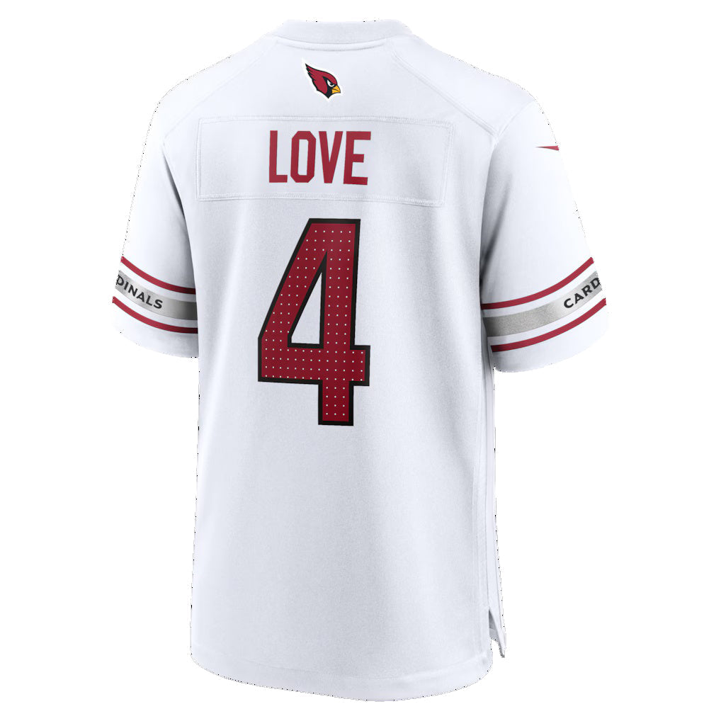 A.Cardinals #4 Jeremiyah Love White Game Player Stitched American Football Jerseys - Main View