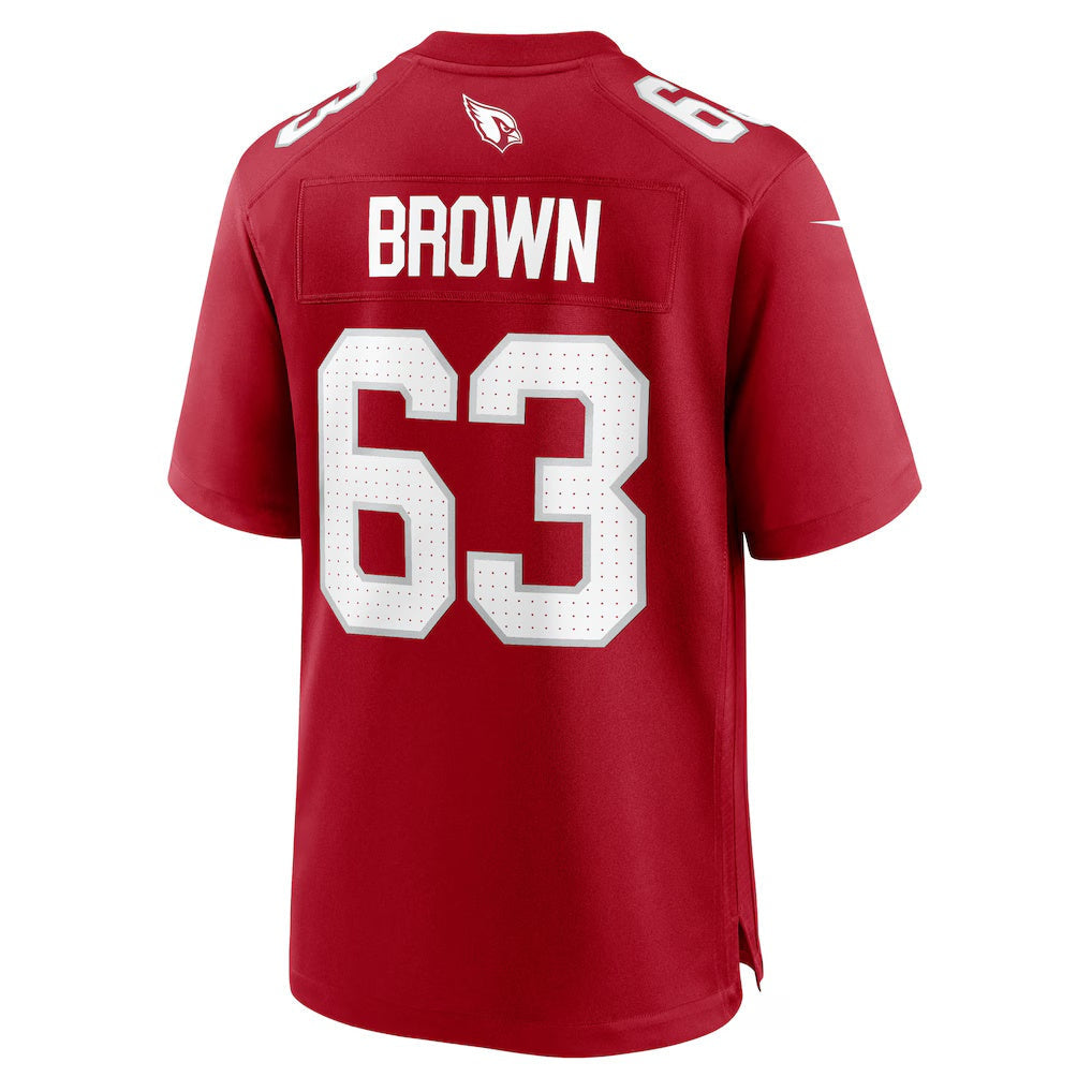 A.Cardinals #63 Evan Brown Cardinal Team Game Jersey Stitched American Football Jerseys - Main View