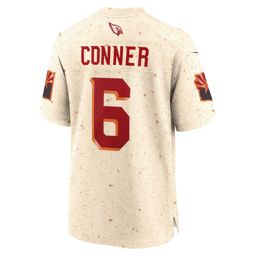A.Cardinals #6 James Conner 2025 Rivalries Collection Game Jersey - Natural Stitched American Football Jerseys - Main View