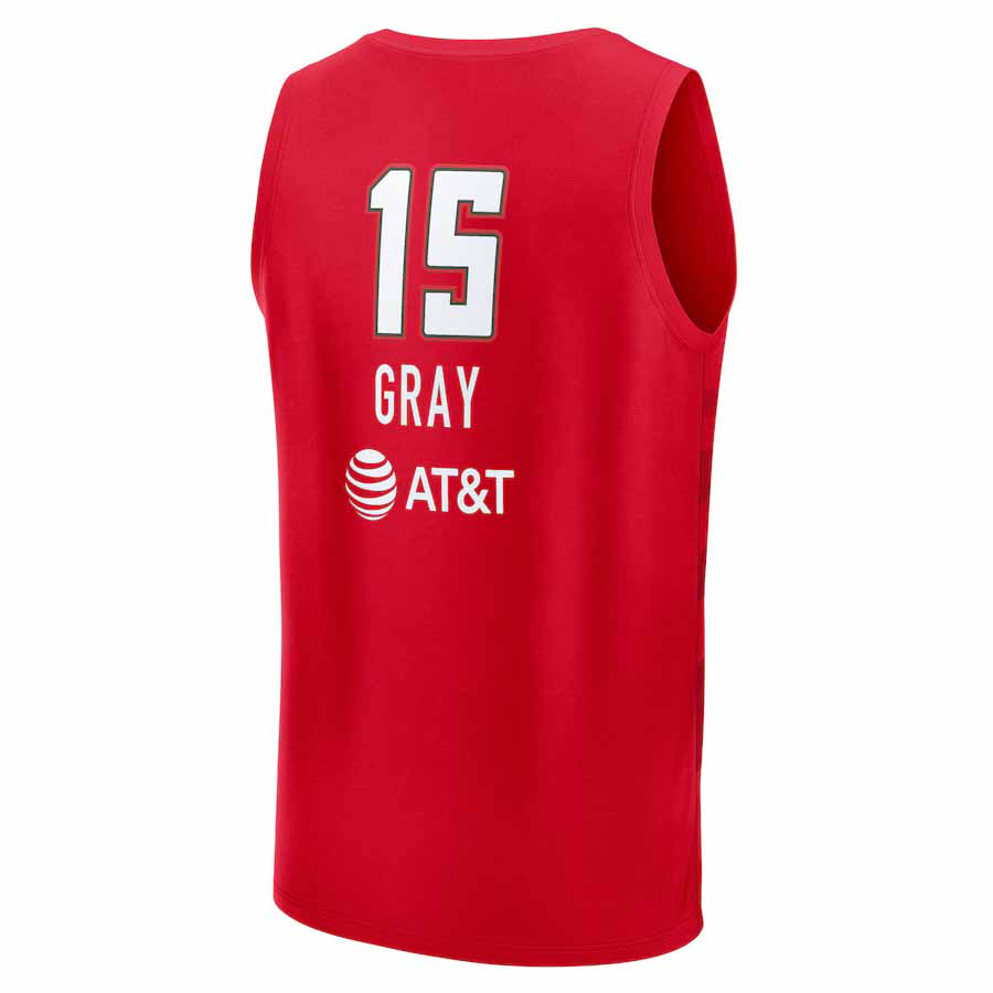 A.Dream #15 Allisha Gray Fanatics Red Explorer Edition Fast Break Replica Stitched American Basketball Jersey - Main View