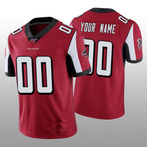 Custom A.Falcons Red Vapor Limited 100th Season Jersey Stitched American Football Jerseys - Main View