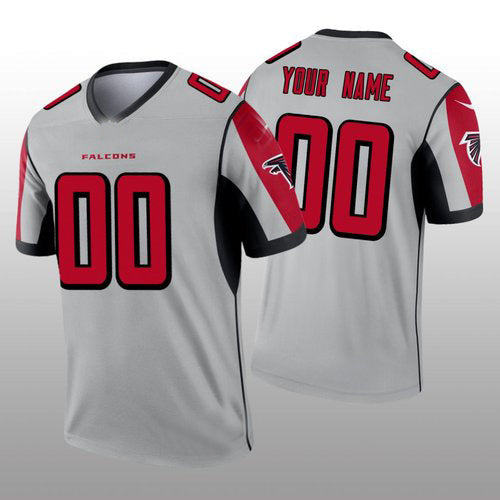 Custom A.Falcons Silver Inverted Legend Jersey Stitched American Football Jerseys - Main View
