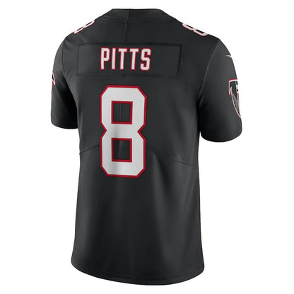 A.Falcons #8 Kyle Pitts Black Alternate Vapor Limited Jersey Stitched American Football Jerseys - Main View