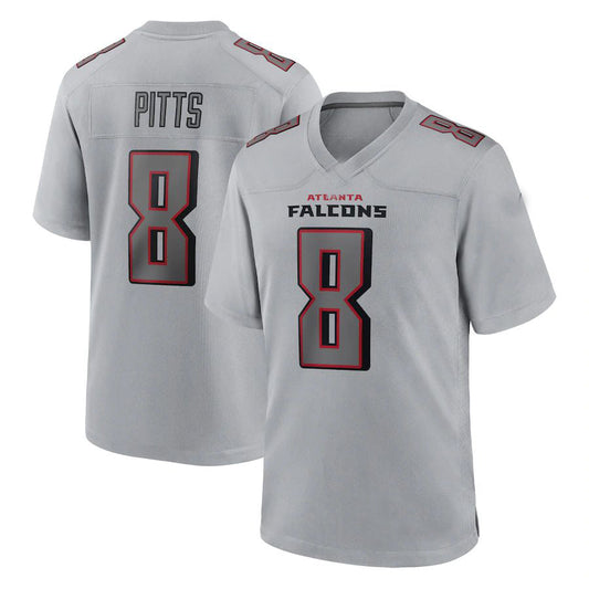 A.Falcons #8 Kyle Pitts Gray Atmosphere Fashion Game Jersey Stitched American Football Jerseys - Main View