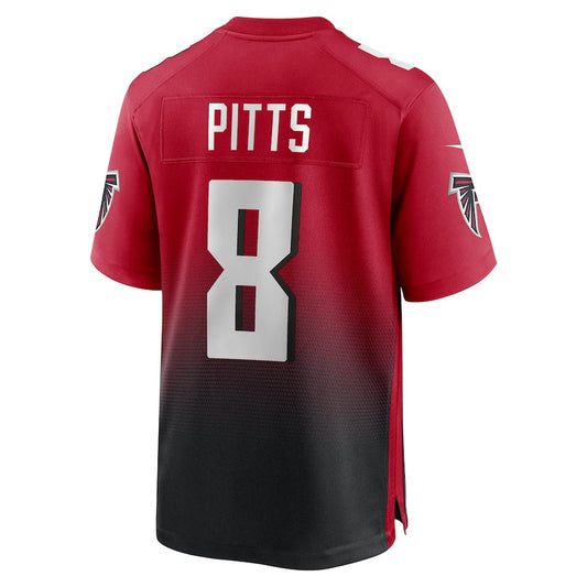 A.Falcons #8 Kyle Pitts Red Alternate Game Jersey Stitched American Football Jerseys - Main View