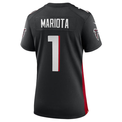 A.Falcons #1 Marcus Mariota Black Game Jersey Stitched American Football Jerseys - Main View