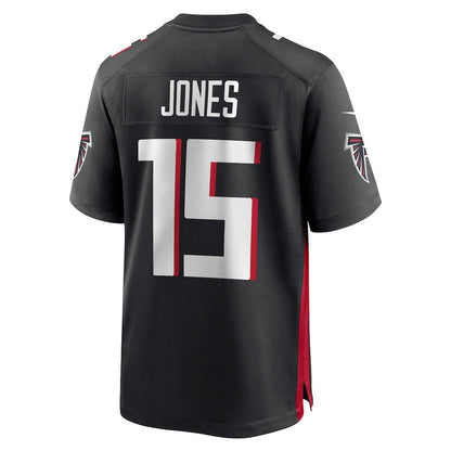 A.Falcons #15 Emory Jones Black Team Game Jersey Stitched American Football Jerseys - Main View