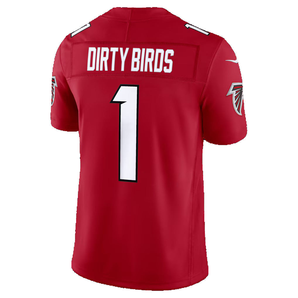 A.Falcons #1 Dirty Birds Red Team Vapor F.U.S.E. Stitched Limited Football Jersey - Main View