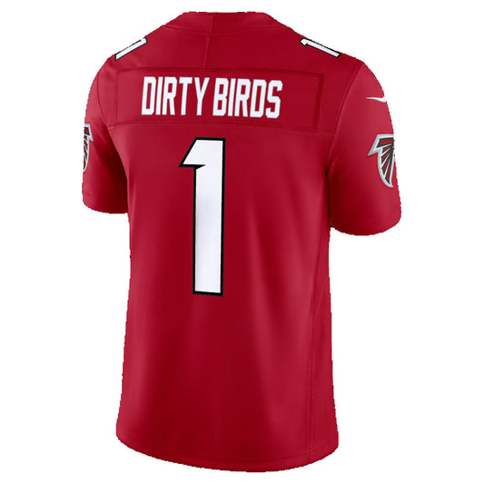 A.Falcons #1 Dirty Birds Red Team Vapor F.U.S.E. Stitched Limited Football Jersey - Main View