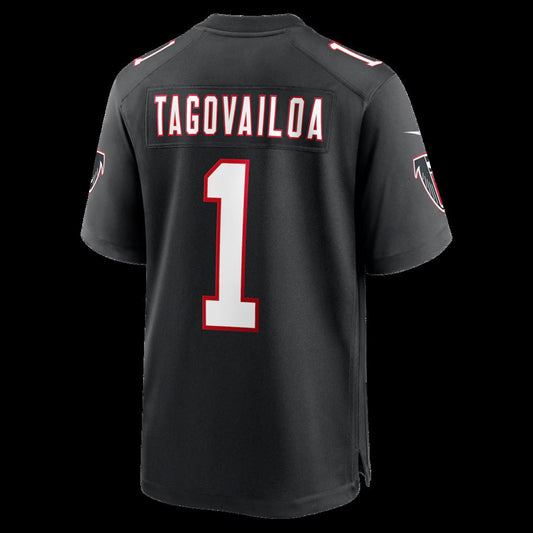 A.Falcons #1 Tua Tagovailoa Black Alternate Game Stitched American Football Jerseys - Main View