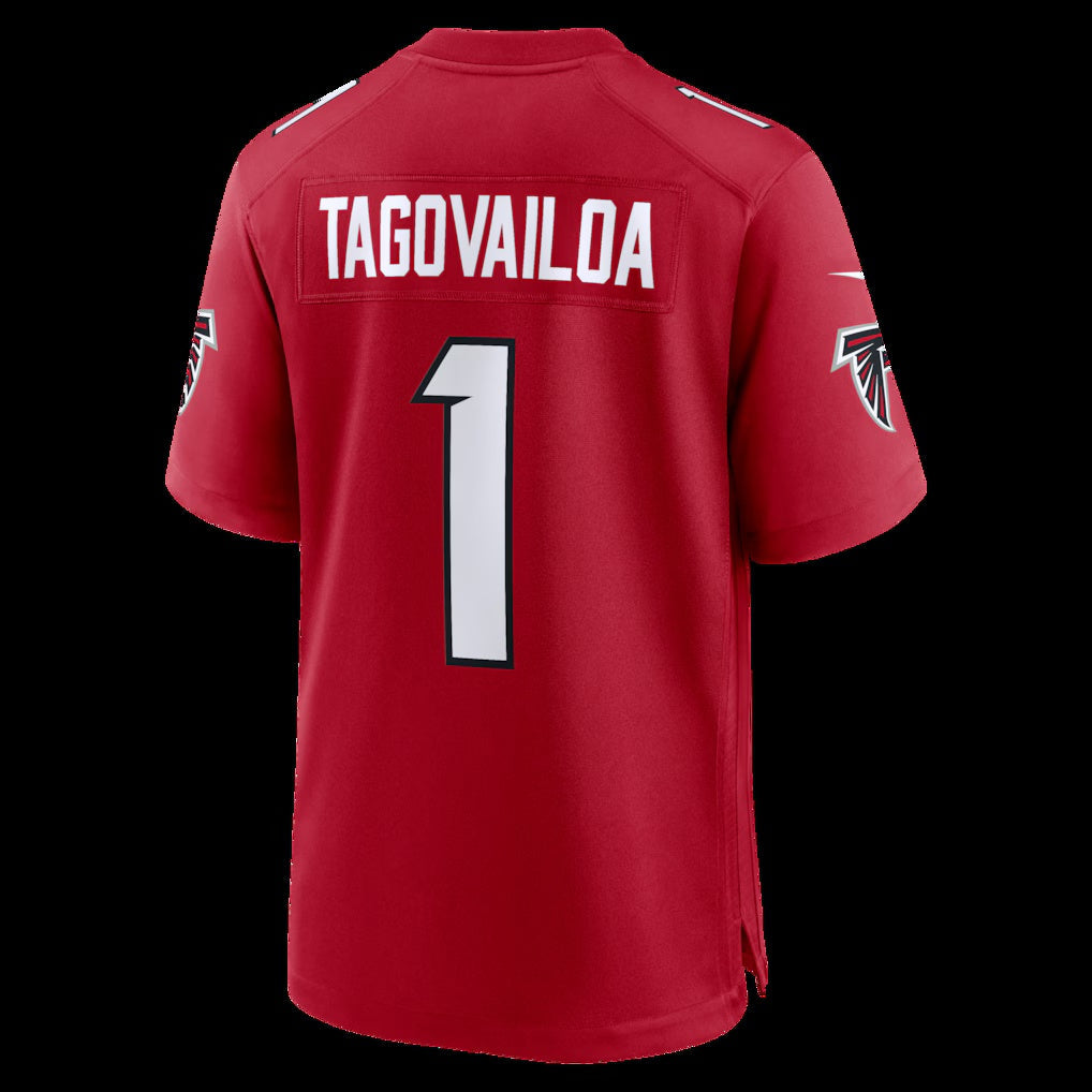 A.Falcons #1 Tua Tagovailoa Red Game Stitched American Football Jerseys - Main View