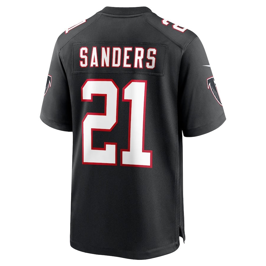 A.Falcons #21 Deion Sanders Black Alternate Retired Player Game Stitched American Football Jerseys - Main View