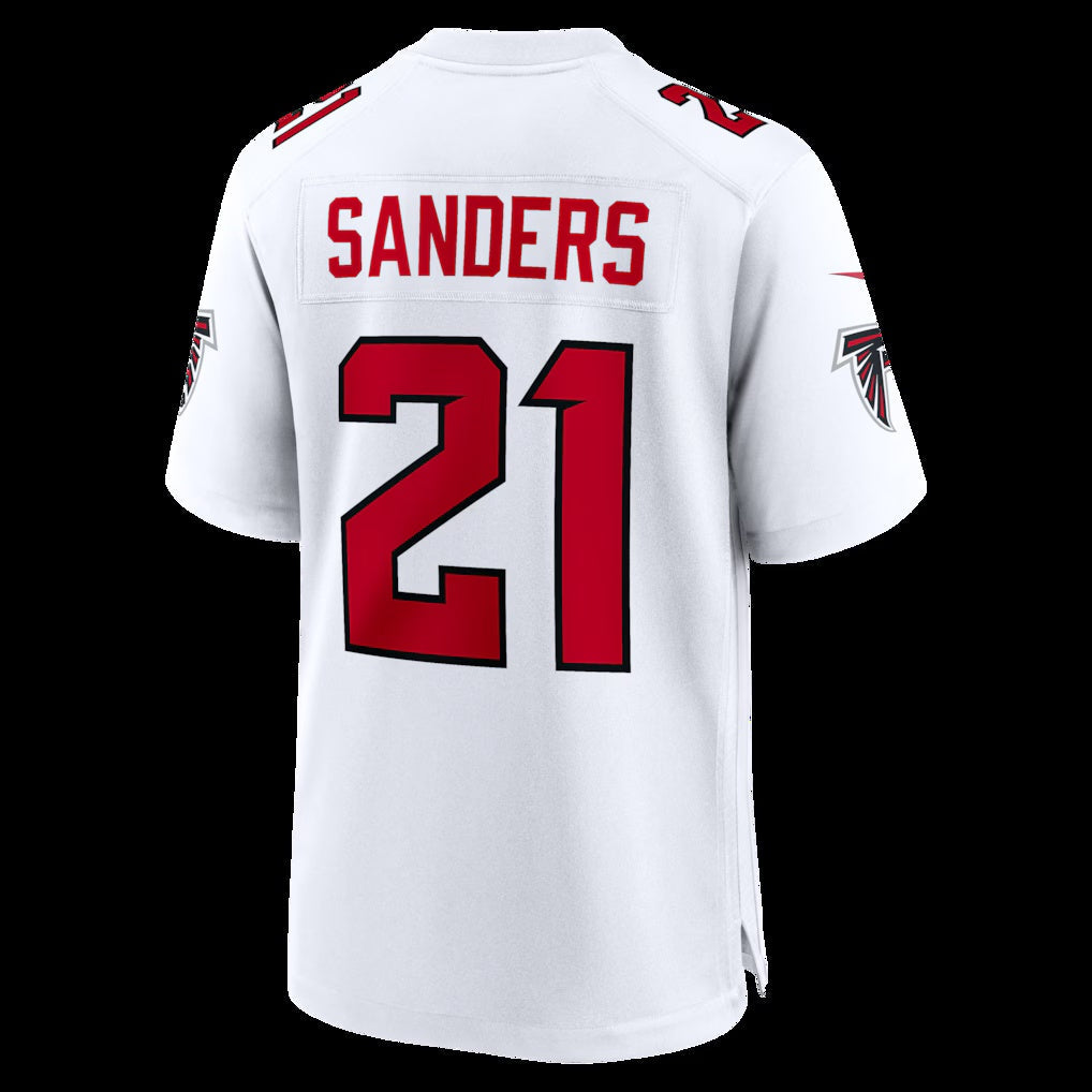A.Falcons #21 Deion Sanders White Retired Player Game Stitched American Football Jerseys - Main View