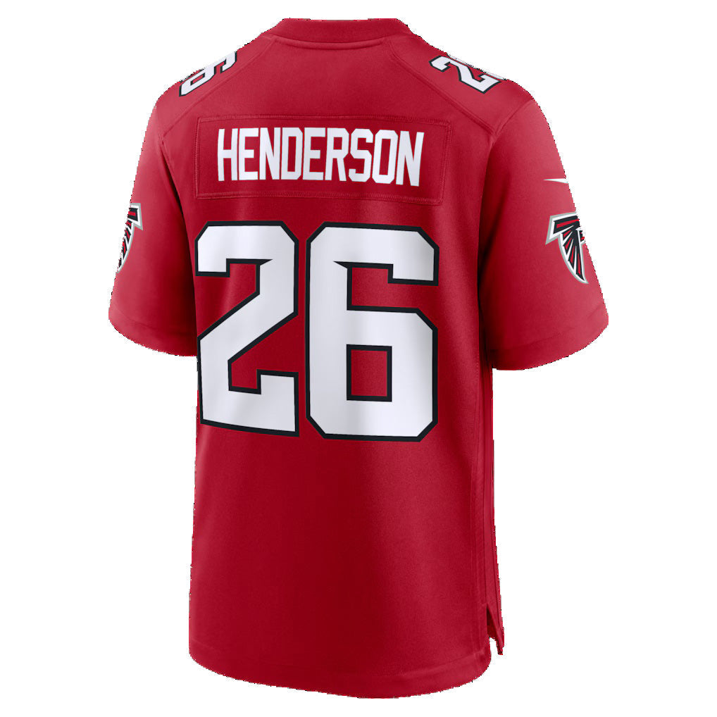 A.Falcons #26 CJ Henderson Red Team Game Football Jersey - Main View