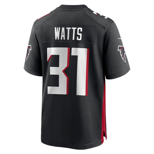 A.Falcons #31 Xavier Watts Black Team Game Stitched American Football Jerseys - Main View
