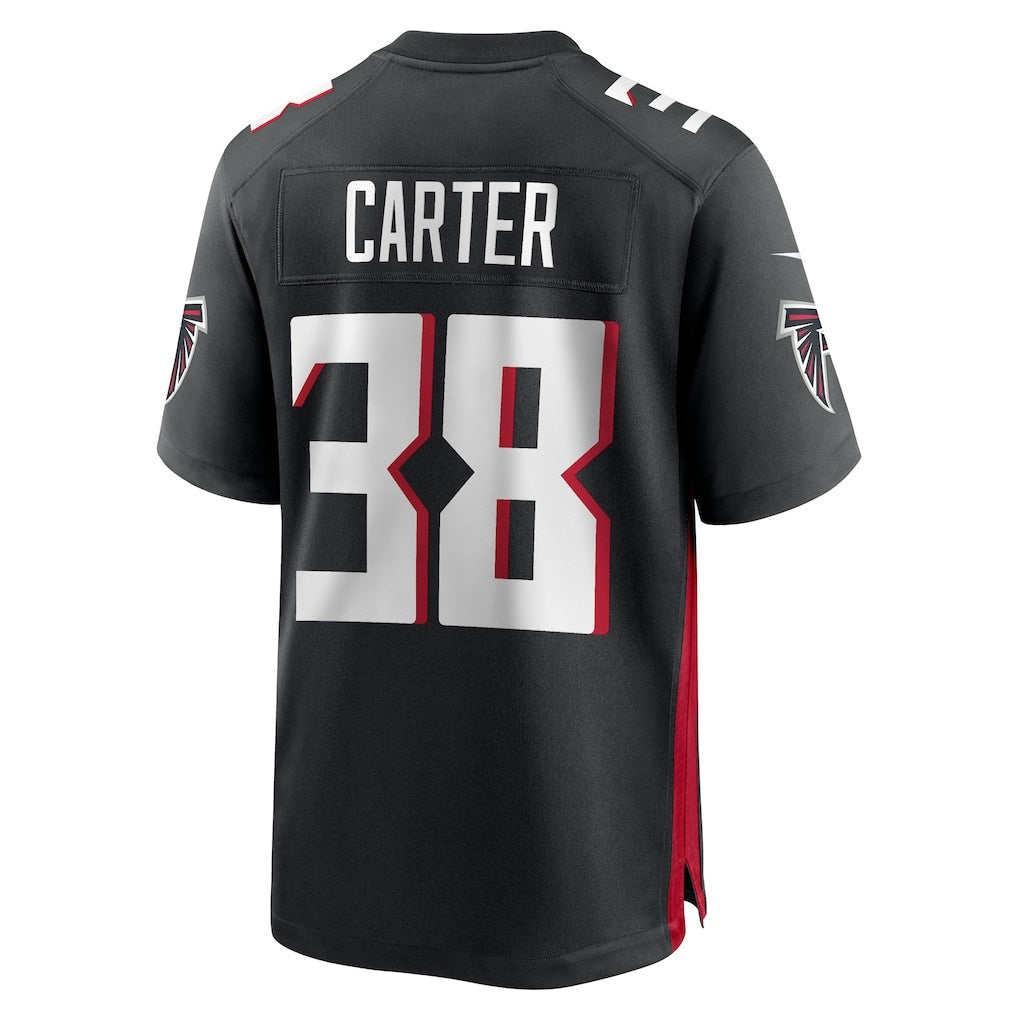 A.Falcons #38 Nathan Carter Black Team Game Stitched American Football Jerseys - Main View