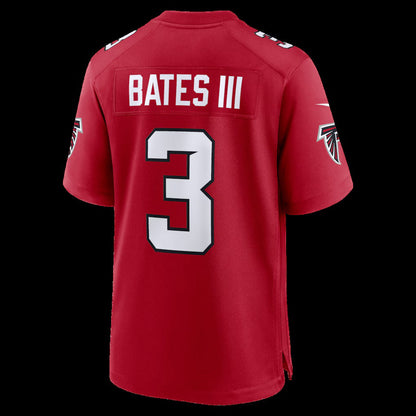 A.Falcons #3 Jessie Bates III Red Game Stitched American Football Jerseys - Main View