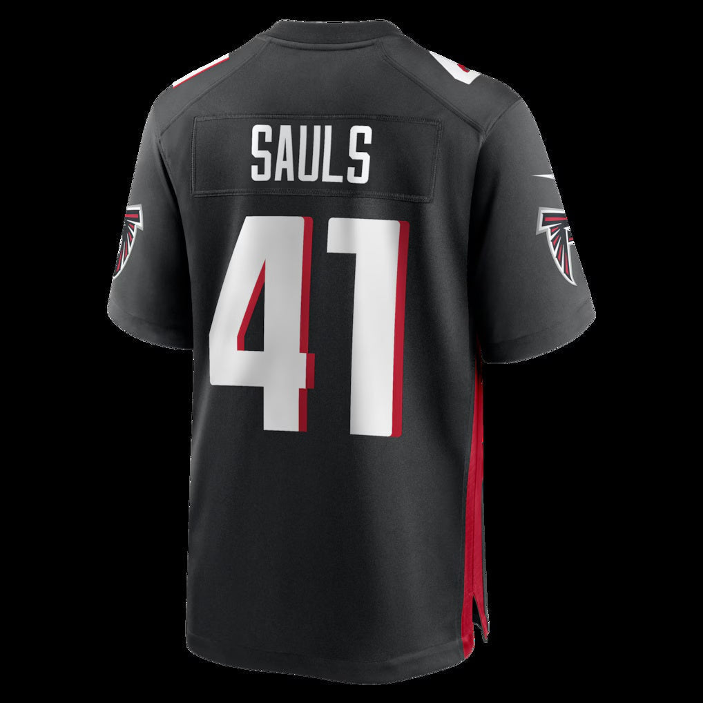A.Falcons #41 Ben Sauls Black Team Game Stitched American Football Jerseys - Main View