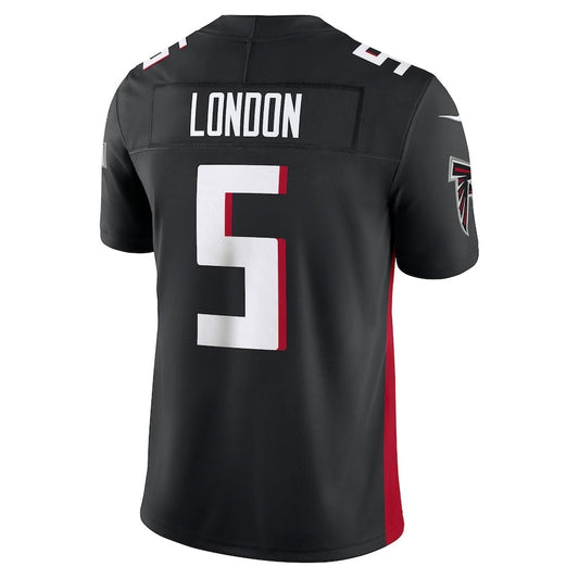 A.Falcons #5 Drake London Black Vapor F.U.S.E. Limited Stitched American Football Jerseys - Main View