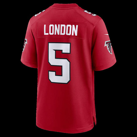 A.Falcons #5 Drake London Red Game Stitched American Football Jerseys - Main View