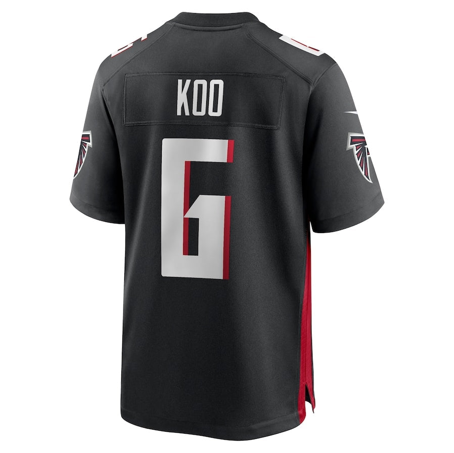 A.Falcons #6 Younghoe Koo Black Team Game Stitched American Football Jerseys - Main View
