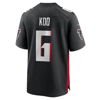 A.Falcons #6 Younghoe Koo Black Team Game Stitched American Football Jerseys - Main View