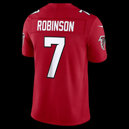 A.Falcons #7 Bijan Robinson Red Vapor F.U.S.E. Sewn Down Limited Stitched American Football Jerseys - Main View