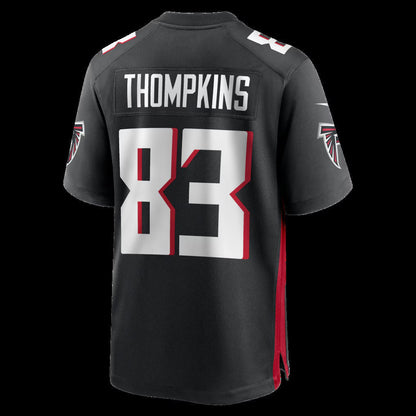 A.Falcons #83 Deven Thompkins Black Team Game Stitched American Football Jerseys - Main View