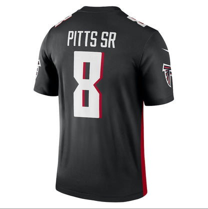 A.Falcons #8 Kyle Pitts Sr. Black Team Legend Stitched American Football Jerseys - Main View