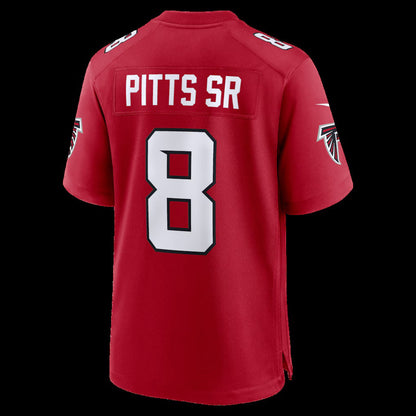 A.Falcons #8 Kyle Pitts Sr. Red Game Stitched American Football Jerseys - Main View
