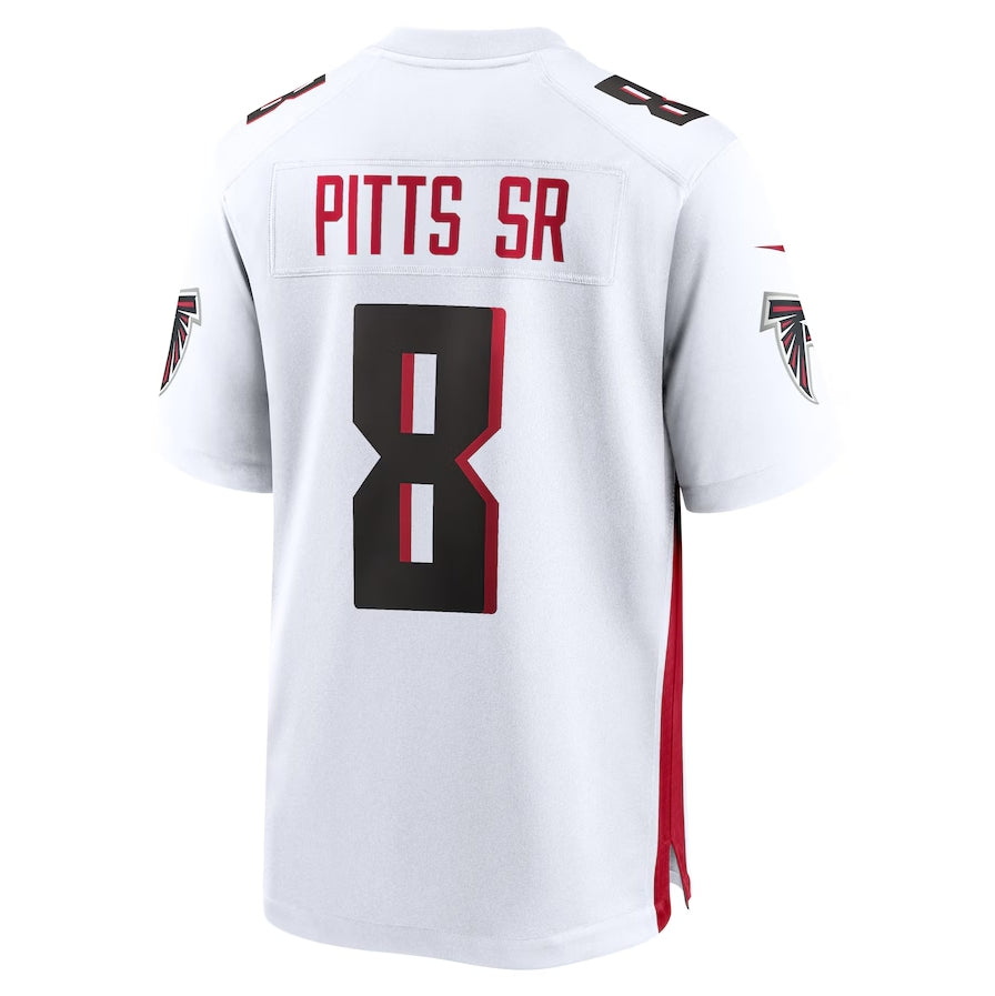 A.Falcons #8 Kyle Pitts Sr. White White Game Stitched American Football Jerseys - Main View